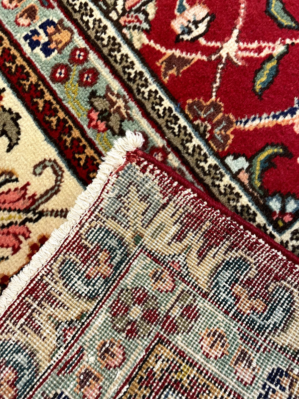 Antique Oriental Hand-Knotted Wool Area Rug Red/Ivory/Blue 11'5" x 16' gallery