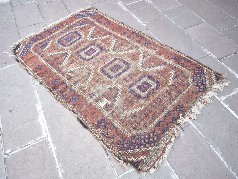 Fabulous Antique Tribal Rug 43'' x 69'' Collector Item Fragment Tribal Wall Rug
