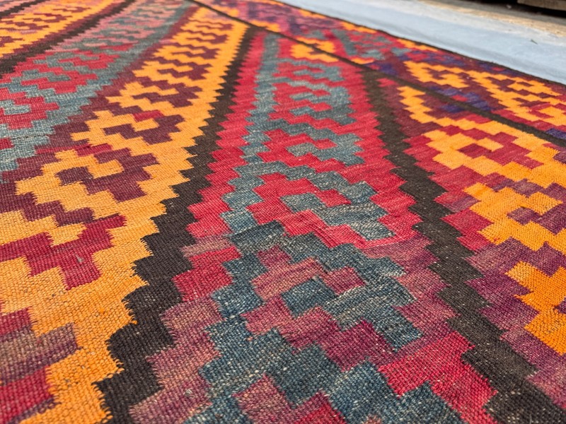 3'1x5'4 Ft Vintage Afghan Baluchi Kilim Wool Geometric Tribal Rug gallery