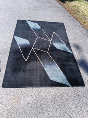 Vintage Rya EGE Denmark Rug Joseph Albers Structural Constellation 55″ x 78″