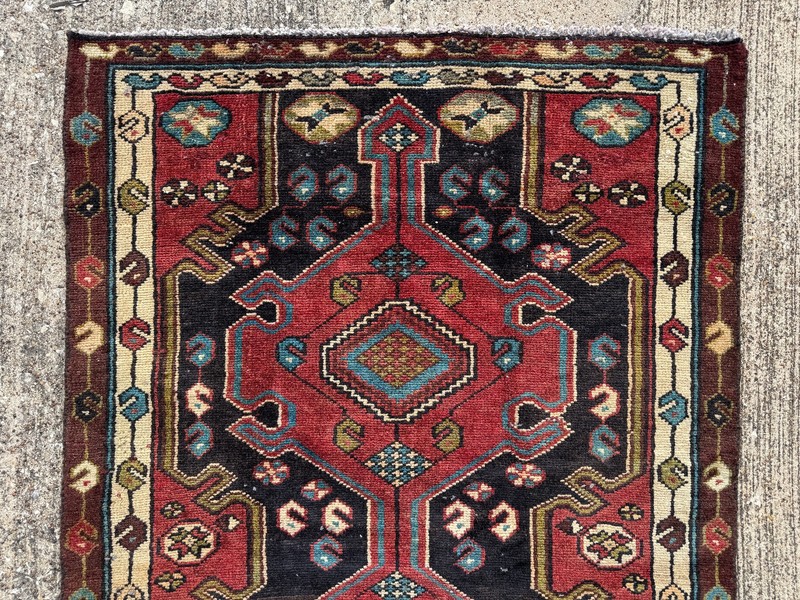 3x9 VINTAGE RUNNER RUG handwoven ANTIQUE ORIENTAL handmade kazak heriz 3x8 3x10 gallery