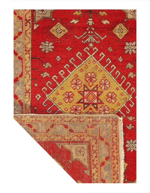 Antique Turkish Oushak Wool Rug 3'X 4'4" gallery
