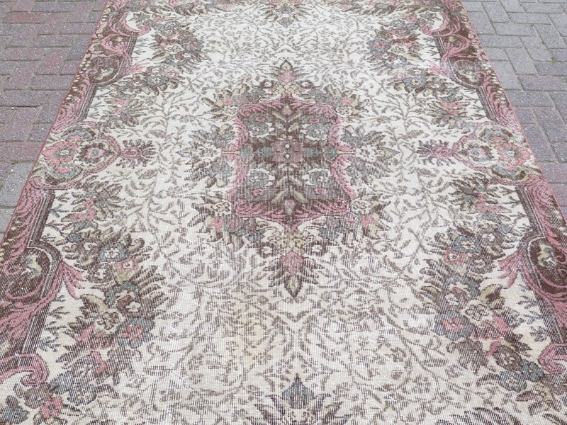 Vintage Anatolia Carpet, Distressed Wool Rug, Handmade Large Floor Rugs 69"x111" gallery