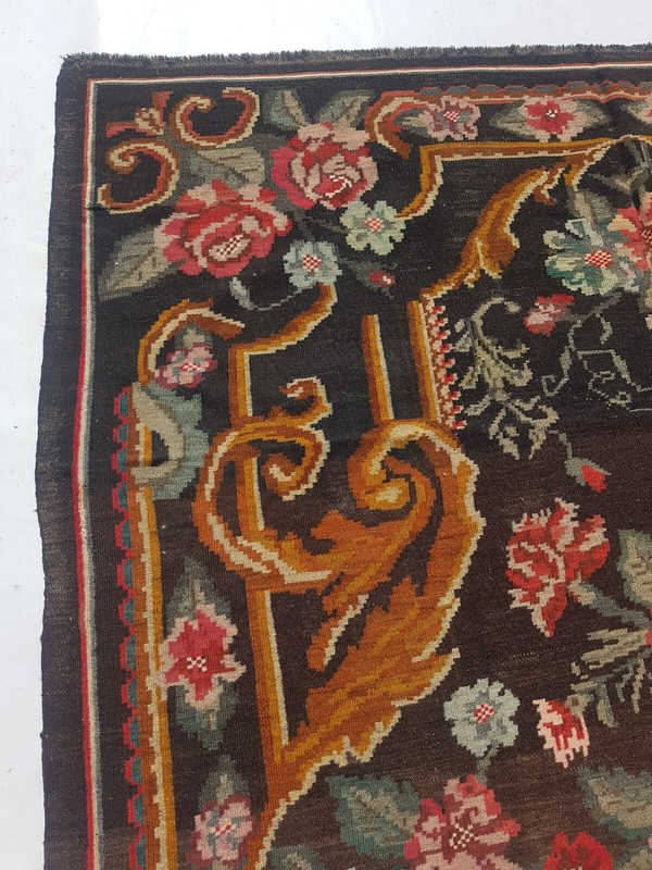 Antique Traditional Handcrafted Bessarabian Kilim Rug for Home Décor 273x201 cm gallery