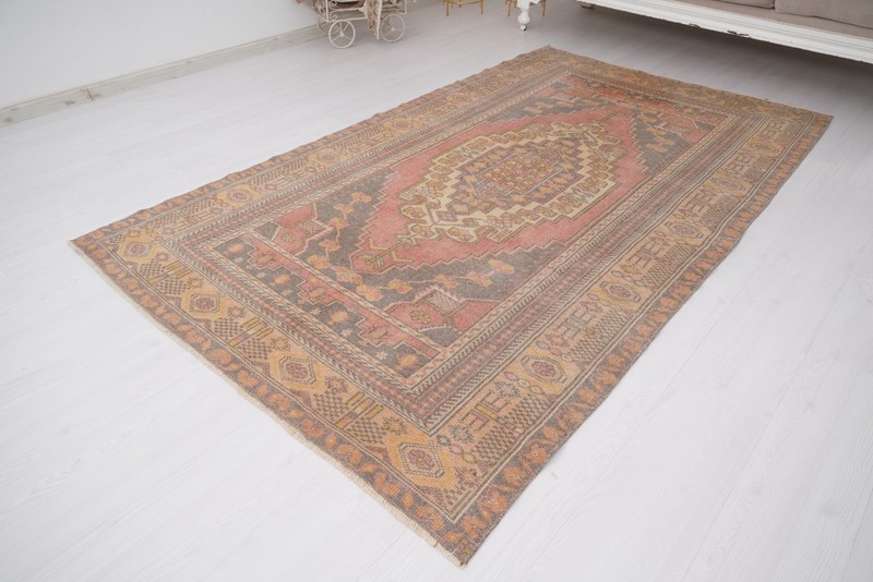Antique Oushak Rug 4x8 - Handmade Neutral Turkish Wool Carpet, Vintage Rug,26 gallery