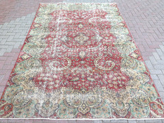 Turkish Handmade Carpet, Area Rugs, Large Floor Rug, Distressed Teppich 83″x127″