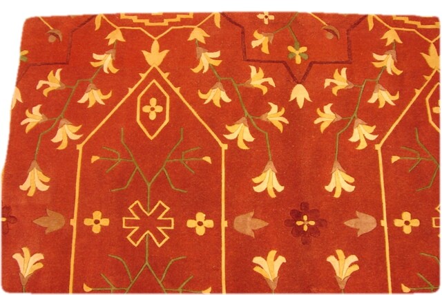4x12' Vivid & Velvety Red Yak Wool High End Red Tibetan Wool & Silk Rug gallery