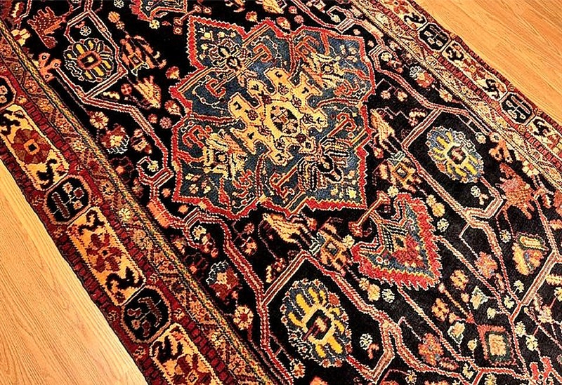 5x9.2 Hand Knotted Vintage One Of A kind Village Made Natural Wool Pictorial Rug gallery
