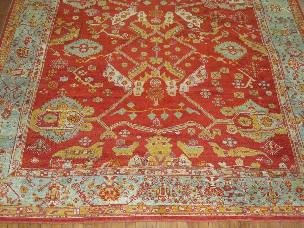 Antique Turkish Angora Oushak Ushak Rug 8'2''x9'10''