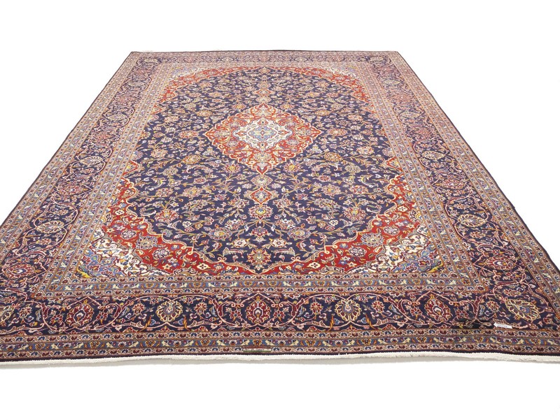 Vintage Oriental Rug Purple-Navy Traditional Floral Carpet Living Room 10X14 ft gallery