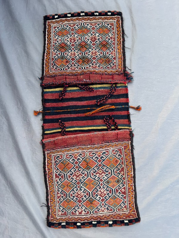 1'5x3'5 ft Vintage Afghan Saddle Bag – Handwoven Tribal Wool Nomadic Rug Decor gallery