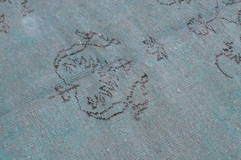 Oriental Large Area Rug Turkish Handwoven Overdyed Turkish Blue Carpet 5x10ft gallery