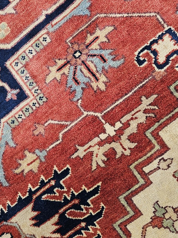9 x 12 VINTAGE DESIGN FINE JULES INDO HERIZ SERAPI ANTIQUE CAUCASIAN USHAK gallery