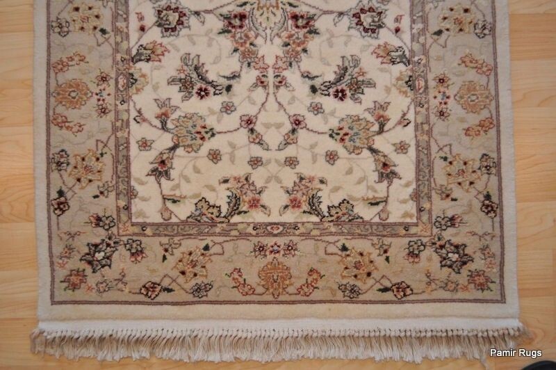 ON SALE 8' Hall runner TABRIS DESIGN finely woven handmade wool. beige grey gallery