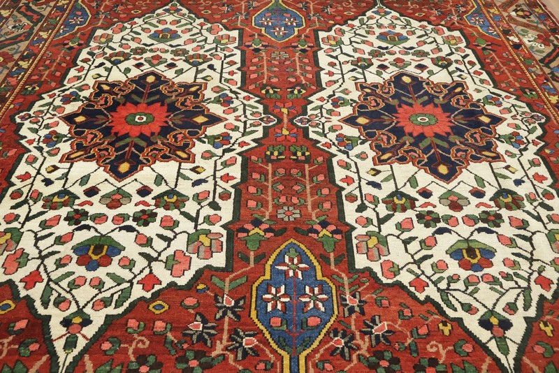 Antique Vegetable Dye Floral Large Rug 11x14 Ft Handmade Geometric Wool Carpet gallery