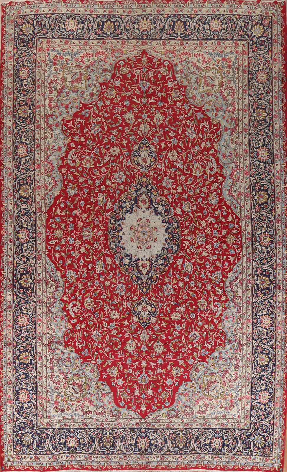 Vintage Vegetable Dye Red Kirman Large Rug 11x16 Wool Hand-knotted Carpet gallery
