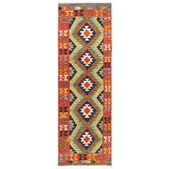 Kelim Afghan 234×79 cm Handwoven Oriental Carpet Rug Runner Kilim