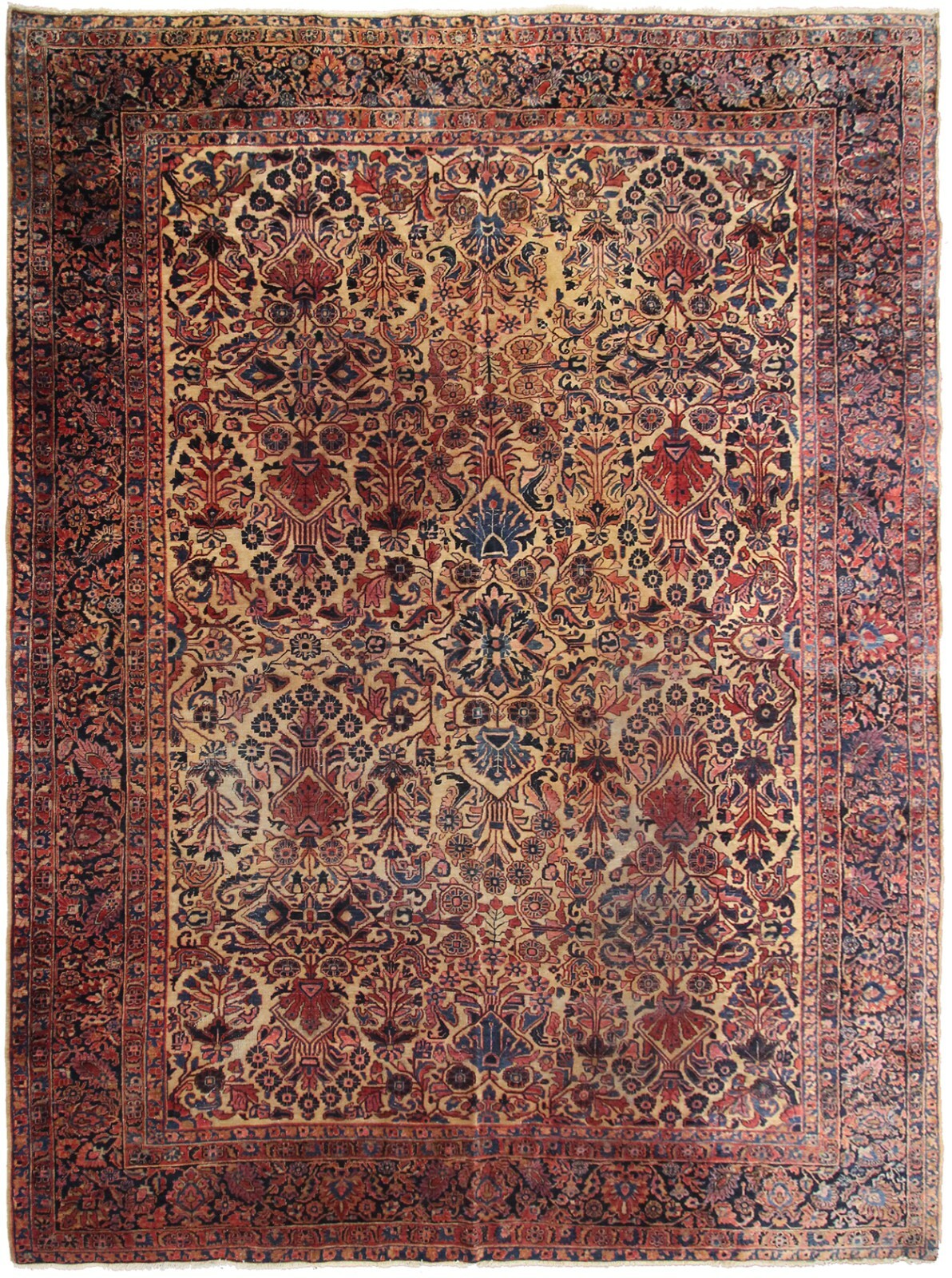 9x12 Estate Antique Handmade Traditional Wool Rug Gold 274cm x 365cm c.1890 gallery