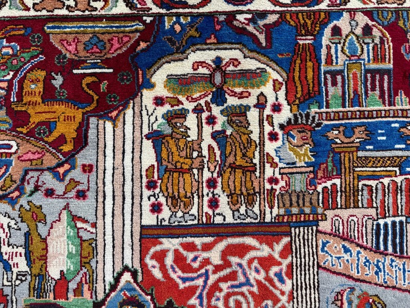 ANTIQUE ORIENTAL RUG 10x13 handmade FINE VINTAGE handwoven wool big tree of life gallery