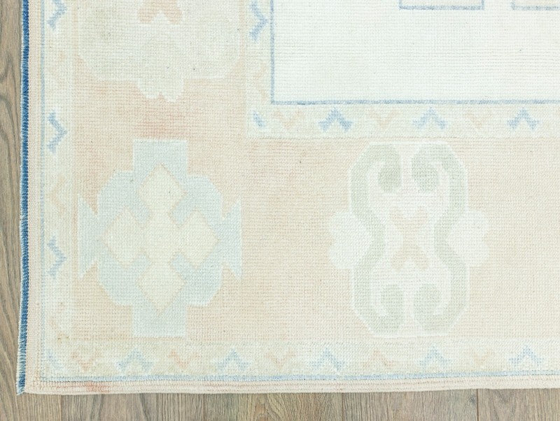 Muted Turkish Oushak Modern Geometric Wool Area Rug 5.9x8.2 ft Hand Knotted Rug gallery