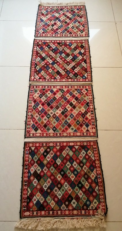 5.1 ft x 1.3 ft Persian Ardabil Handmade Vtg Kilim Wool 4 in 1 Uncut Runner Rug gallery