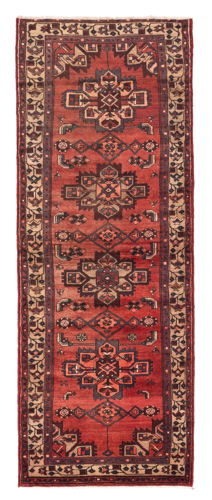 3'5" x 9'2" Vintage Hand-knotted Runner Rug Traditional Oriental Wool Carpet gallery