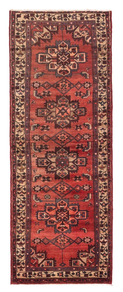 3'5" x 9'2" Vintage Hand-knotted Runner Rug Traditional Oriental Wool Carpet