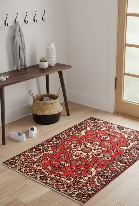 Hand-Knotted Vintage Oriental Rug Tribal Farmhouse Boho Decor Carpet 4'8X6'4 ft gallery