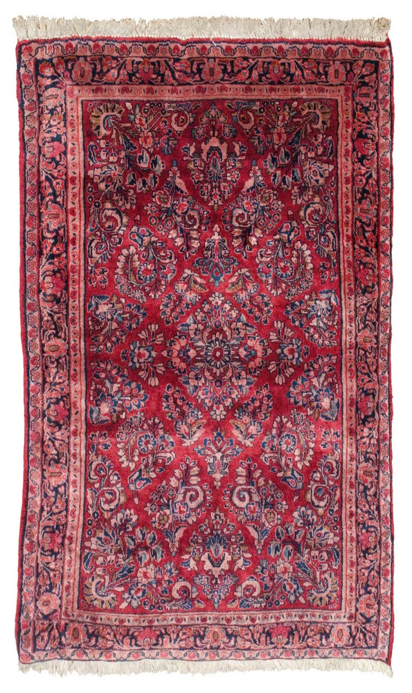 3x5 American Painted Traditional design Red Oriental Scatter Rug 34720