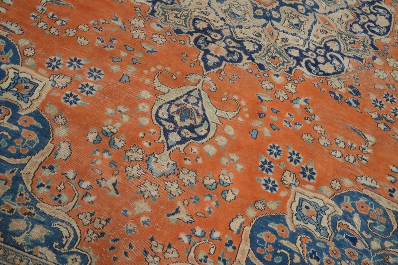 Vintage Traditional Wool Orange Over-Dyed Handmade Room Size Area Rug 10x12 gallery