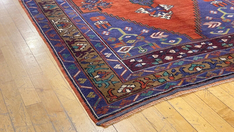 Bohemian Antique 1939s Wool Pile Natural Color Nagorno-Karabahk Rug 9’1”x4’7’’ gallery