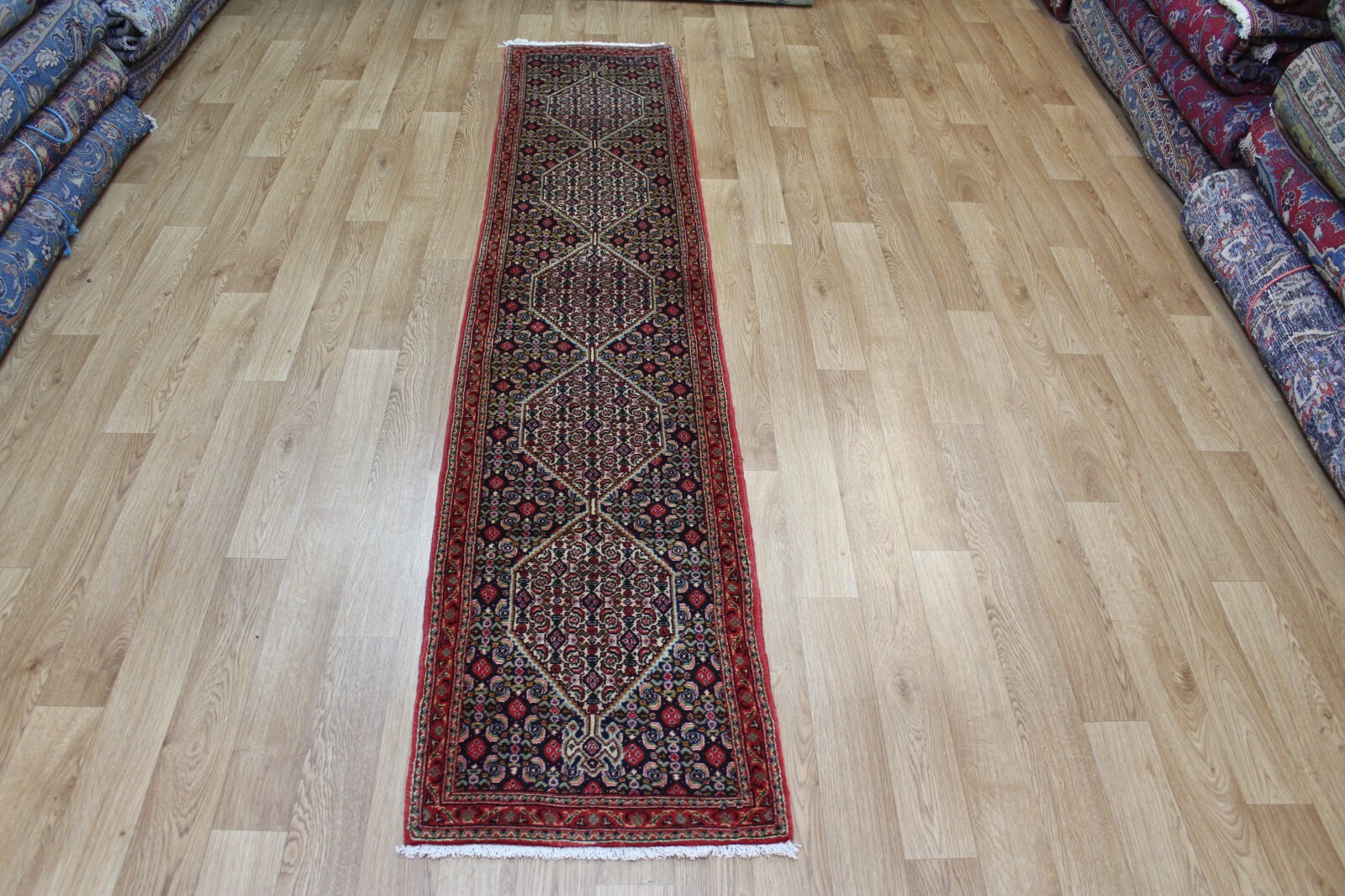FINE HANDMADE ORIENTAL WOOL RUNNER WITN FINE WEAVE AND SUPERB COLOURS 245X50CM gallery