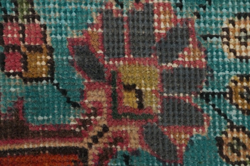 Orange Wool Floral Traditional Accent Rug 3x5 ft Hand-knotted Distressed Carpet gallery