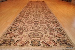 _HAND-MADE_RUG_10 feet Long Hall Runner Top Quality Wool AGRA design HIGH KNOTS