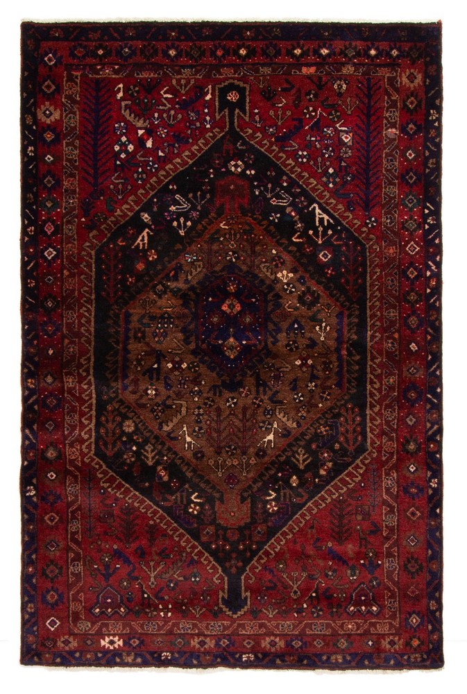 Vintage 4'5" x 6'10" Traditional Hand Knotted Vegetable Dye Wool Area Rug