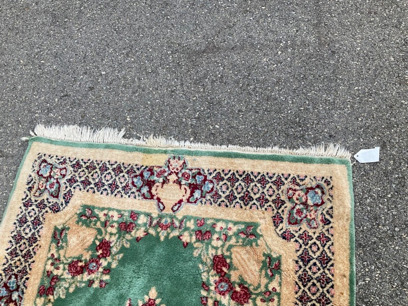 4'1" X 7'4" Green KER MAN FLORAL RUG gallery