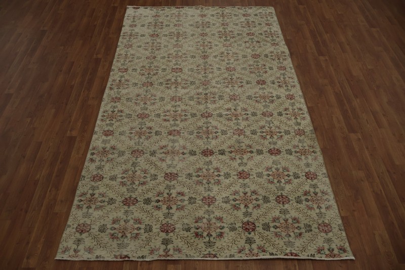 Anatolian Turkish Area Rug 6x10 Ft Hand-Knotted Floral Wool Oriental Carpet gallery