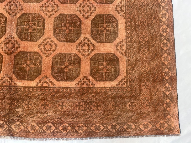 Antique Turkmen Rug 7'3x10ft Hand Knotted Tribal Terracotta Vintage Bedroom Rug gallery