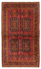 Vintage Geometric Area Rug 3’3″ x 5’11” Traditional Hand-Knotted Wool Carpet
