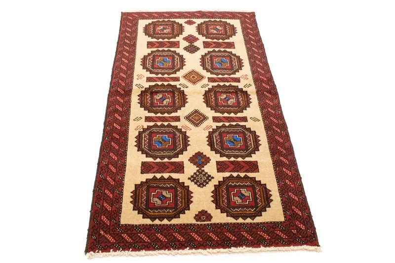 Hand-Knotted Farmhouse Oriental Rug Tribal Geometric Design Area Carpet 3X6 ft gallery