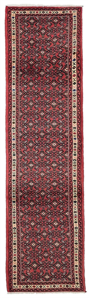 Vintage Hand-knotted Runner Rug 2'6" x 9'5" Traditional Oriental Wool Carpet