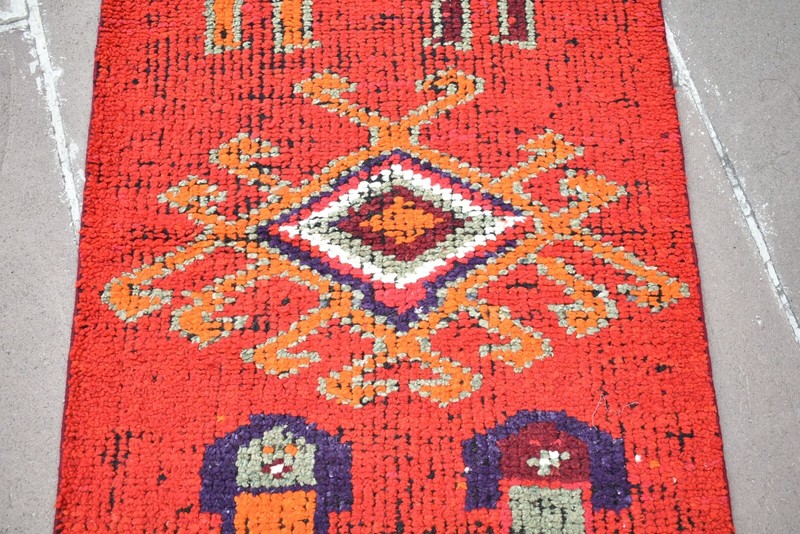 Vintage Turkish Runner Rug 34'' x 119'' Herki Hallway Rug Hand Knotted Area Rug gallery