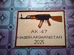 M128 Vintage Afghan War Rug 9/11 Handmade Wool Pictorial Tribal Rug 77 ×60 Cm