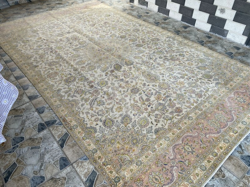 Large Turkish Handmade Hand-Knotted Wool Area Rug 7.3×13 ft Vintage Tribal 1970s gallery
