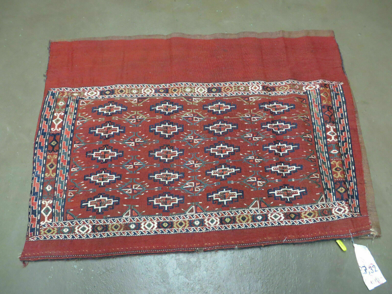 45" X 32" Antique Handmade Bokhara Turkoman Yomud Chuval Wool Rug Soumak NICE gallery