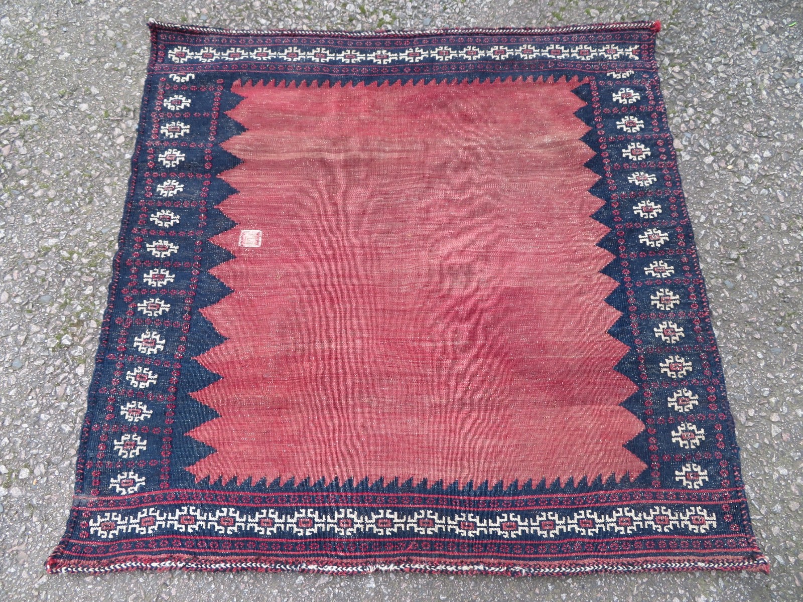 Antique A*f*s*h*a*r Dining Or Bread Sofreh Rug. 112cm X 115cm. gallery