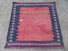 Antique A*f*s*h*a*r Dining Or Bread Sofreh Rug. 112cm X 115cm.