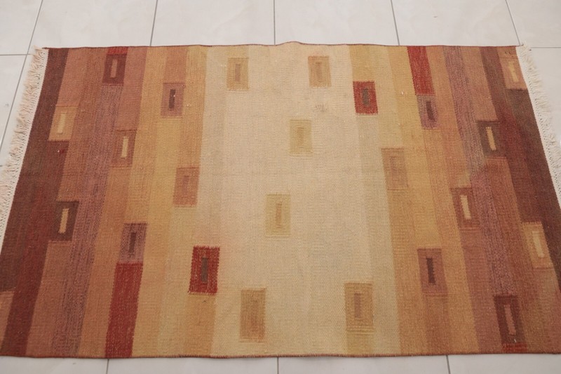Hanging rug,Organic wool rug,Fringed rug,Turkish area rug,3.4 x 5.6 ft,RK 12637 gallery