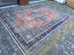 Turkish Vintage Rug, Handmade Wool Rug, Bohemian Large Rug, 8,1 x 11, ft