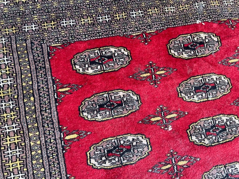 Vintage Persian Rug Wool Bokhara Hand Knotted Oriental Area Rug 7'X10' gallery